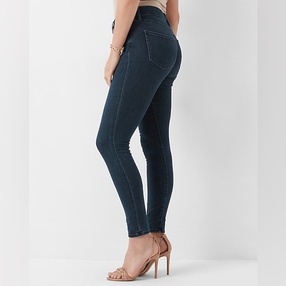 Express EXP Supersoft Legging Mid Rise - Stretchy Dark Blue - Size 4R 4 R Skinny - Picture 2 of 7